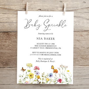 Summer Wildflower Colourful Botanical Baby Sprinkl Invitation