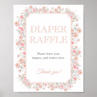 Summer Wildflower Diaper Raffle Baby Shower Poster