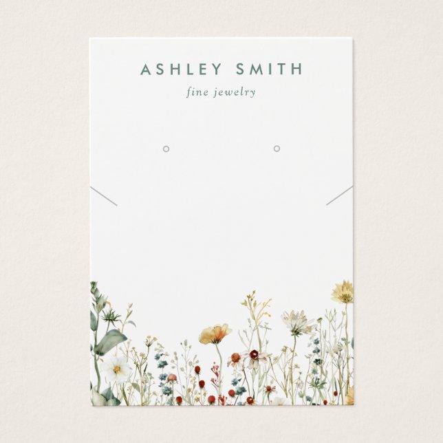 Summer Wildflower Earring Necklace Display Card (Front)