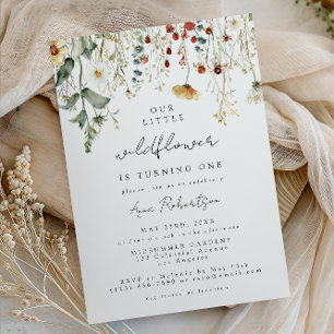 Summer Wildflower Field 1st Birthday Invitation