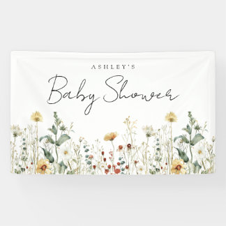 Summer Wildflower Field Baby Shower Banner