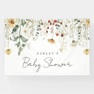 Summer Wildflower Field Baby Shower Banner