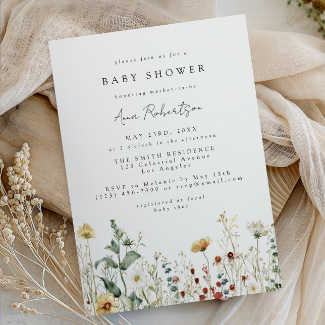 Summer Wildflower Field Baby Shower Invitation (Creator Uploaded)