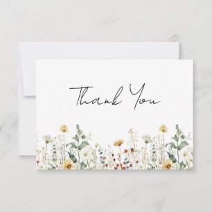Summer Wildflower Field Baby Shower Thank You Card