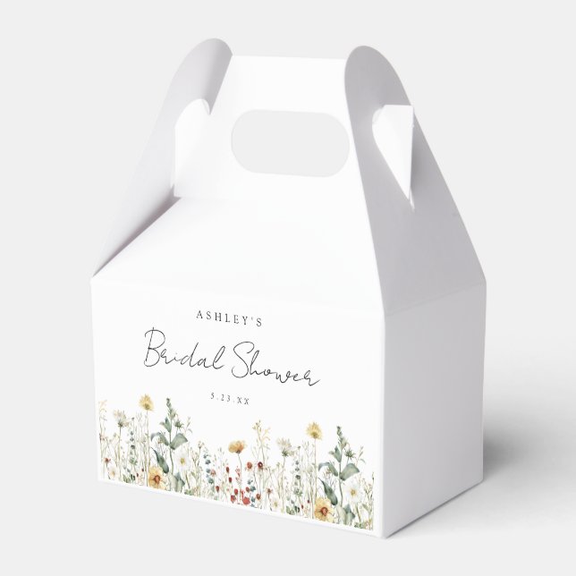 Summer Wildflower Field Bridal Shower Favor Box (Front Side)