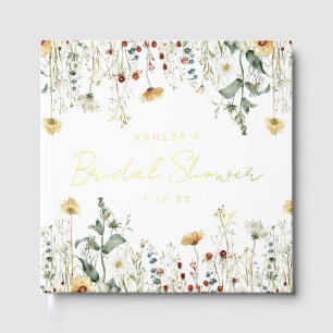 Summer Wildflower Field Bridal Shower Guest Book