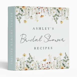 Summer Wildflower Field Bridal Shower Recipe Binder