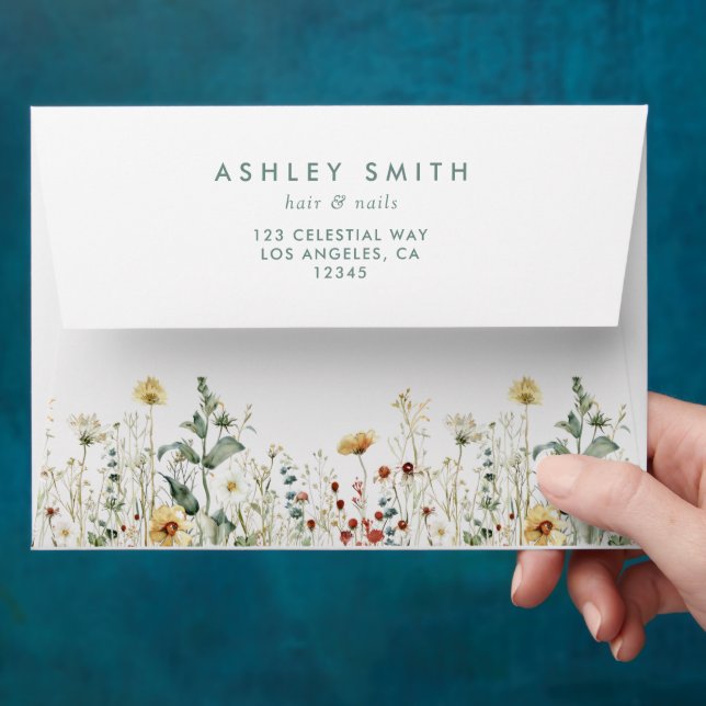 Summer Wildflower Field Business Envelope (Hand)