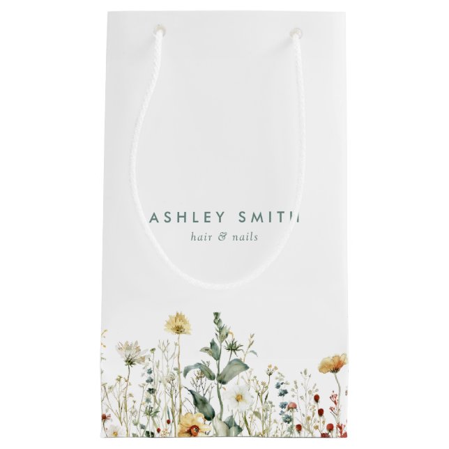 Summer Wildflower Field Business Small Gift Bag (Front)