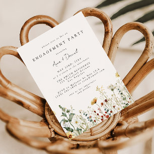 Summer Wildflower Field Engagement Party Invitation
