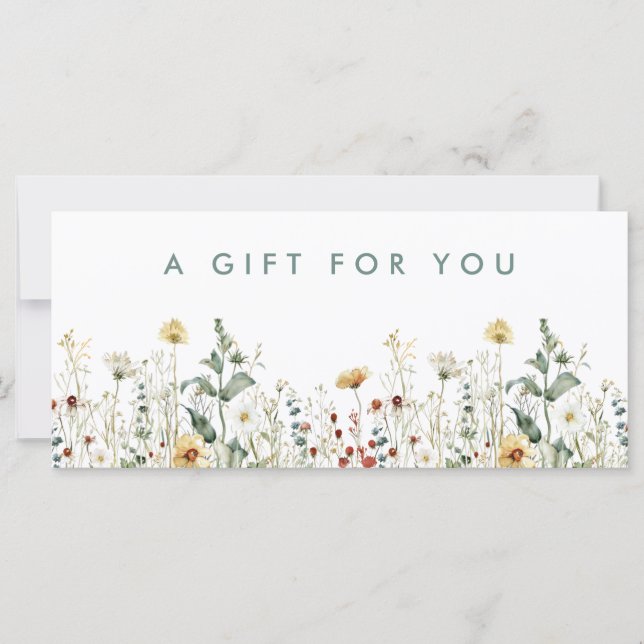 Summer Wildflower Field Gift Certificate (Front)