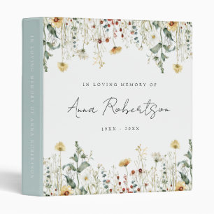 Summer Wildflower Field Memorial Funeral Binder