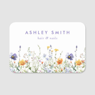 Summer Wildflower Field Name Tag