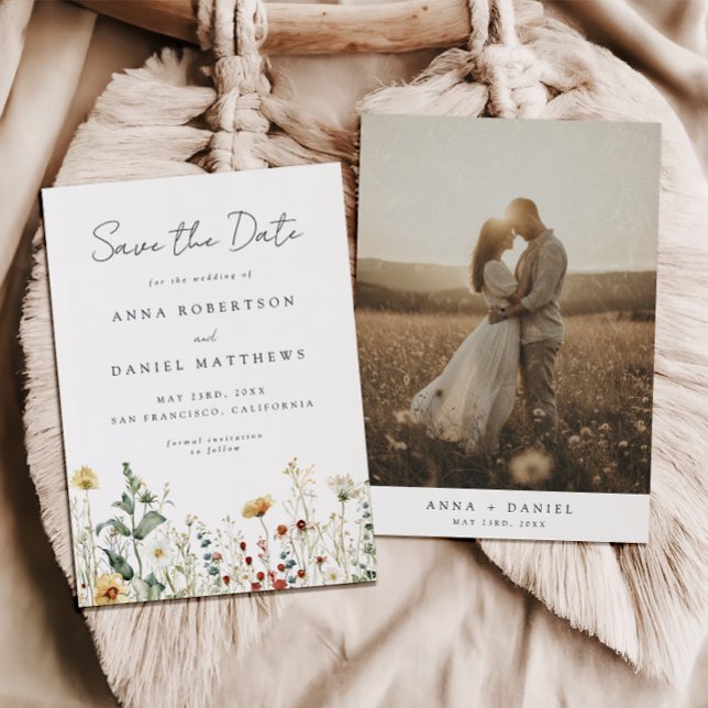 Summer Wildflower Field Photo Save The Date (Creator Uploaded)