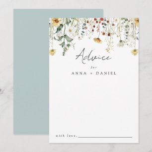 Summer Wildflower Field Wedding Advice Card