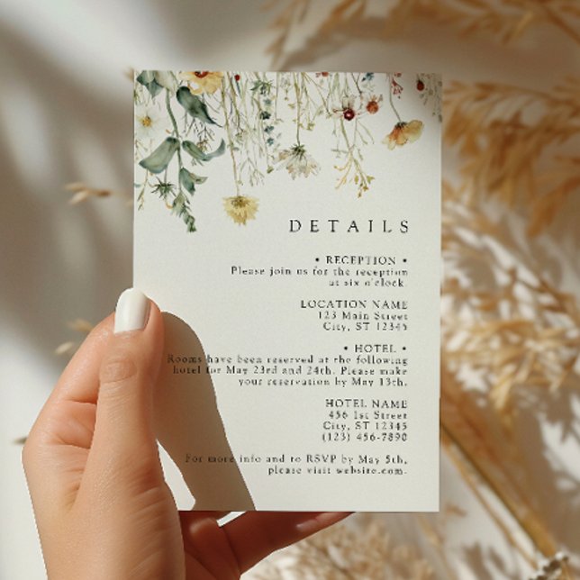 Summer Wildflower Field Wedding Enclosure Card (Creator Uploaded)