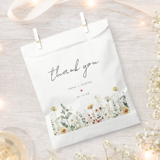Summer Wildflower Field Wedding Favor Bag
