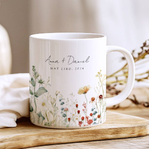 Summer Wildflower Field Wedding Favour Coffee Mug