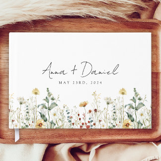 Summer Wildflower Field Wedding Guest Book