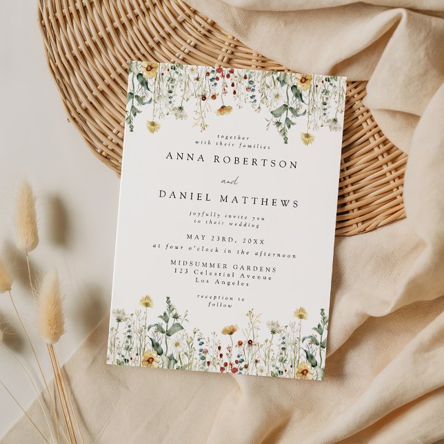 Summer Wildflower Field Wedding Invitation (Creator Uploaded)