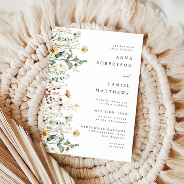 Summer Wildflower Field Wedding Invitation (Creator Uploaded)