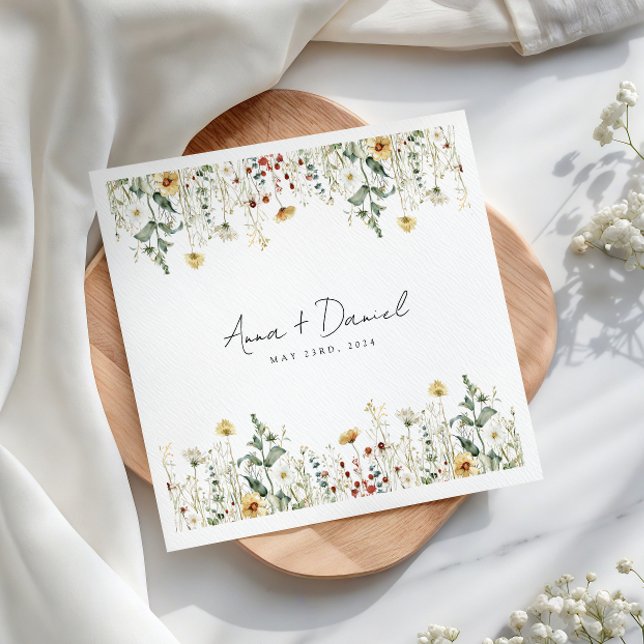 Summer Wildflower Field Wedding Napkin (Creator Uploaded)