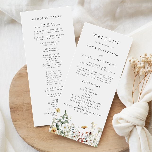 Summer Wildflower Field Wedding Program (Creator Uploaded)