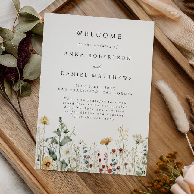 Summer Wildflower Field Wedding Program (Creator Uploaded)