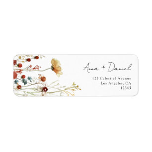 Summer Wildflower Field Wedding Return Address Lab