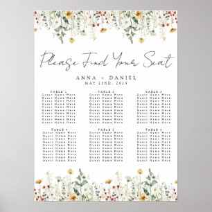 Summer Wildflower Field Wedding Seating Chart