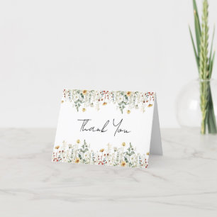 Summer Wildflower Field Wedding Thank You Card