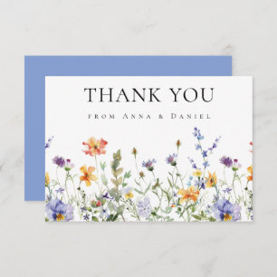 Summer Wildflower Garden Wedding Thank You Card
