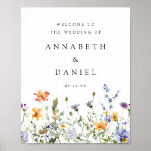 Summer Wildflower Garden Wedding Welcome Poster