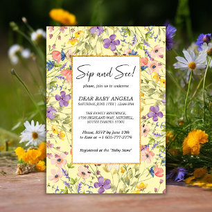 Summer Wildflower Meadow Sip And See Invitation