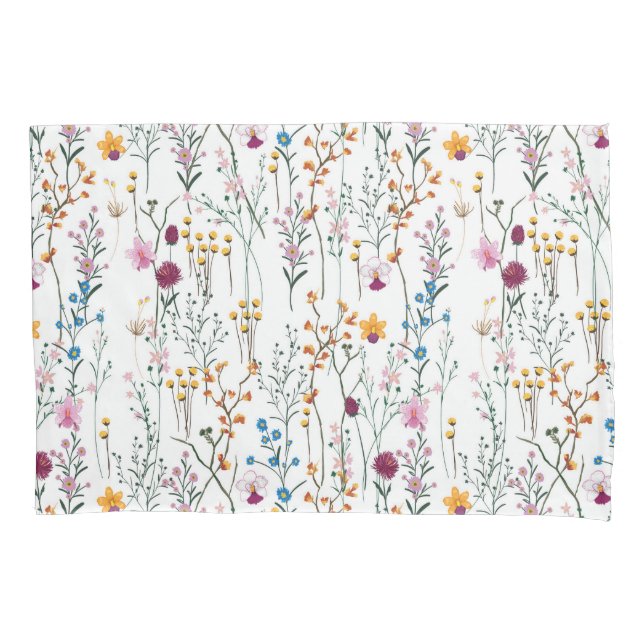 Summer Wildflower Pattern Pillowcase (Front-Left)