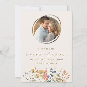 Summer Wildflower Photo Wedding  Save The Date