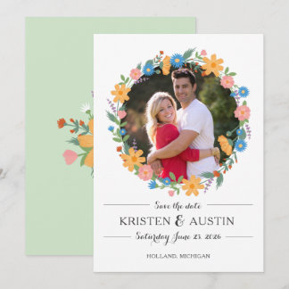 Summer Wildflower Photo Wedding Save the Date
