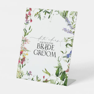 Summer Wildflower Watercolor Floral Date Ideas Pedestal Sign