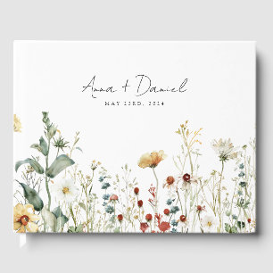 Summer Wildflower Wedding Guest Book