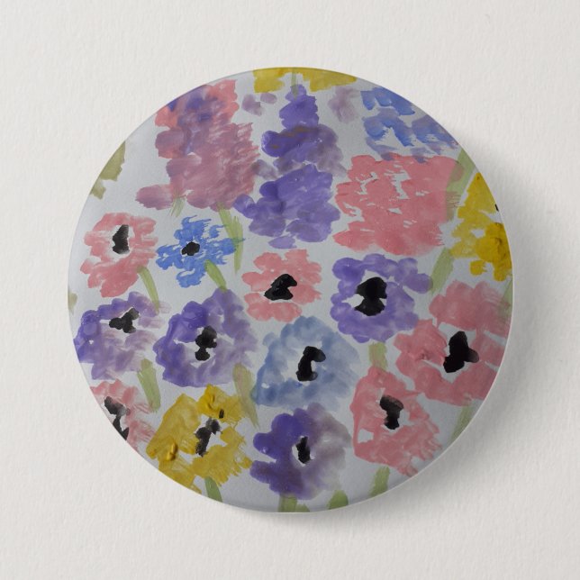 Summer Wildflowers 3 Inch Round Button (Front)