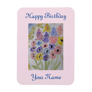 Summer Wildflowers Birthday Magnet