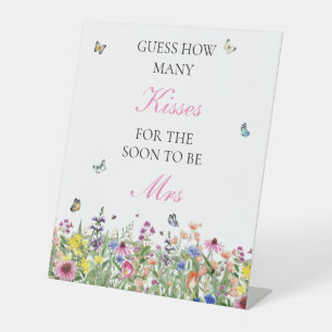 Summer Wildflowers & Butterflies Guess Kisses Pedestal Sign
