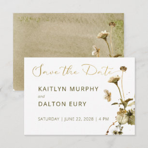 Summer Wildflowers & Daisies Save the Date Card