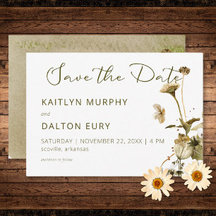 Summer Wildflowers & Daisies Save the Date Card