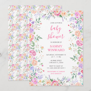 Summer Wildflowers Floral Baby Shower Invitation