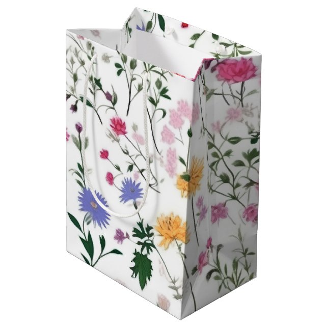 Summer Wildflowers Medium Gift Bag (Back Angled)