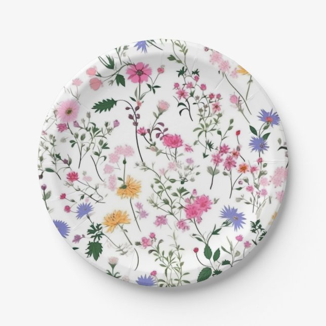 Summer Wildflowers Paper Plate (Front)