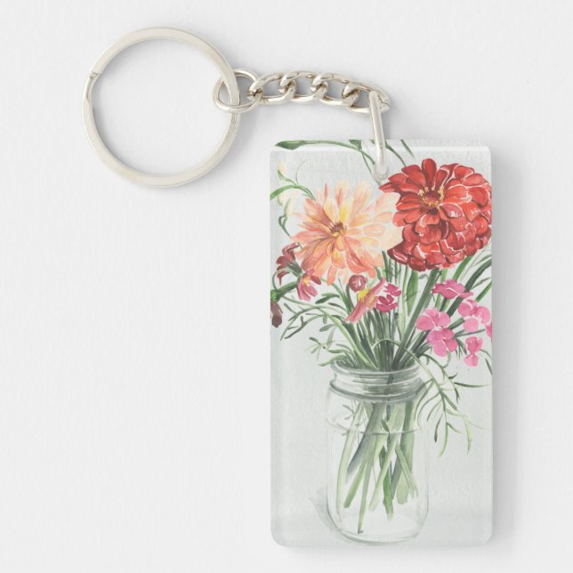 Summer Wildflowers - Pinks & Reds Keychain (Front)
