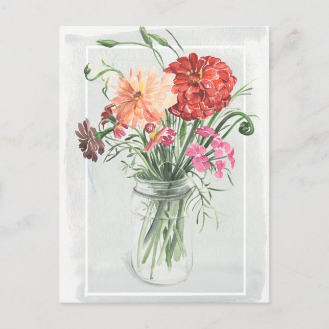 Summer Wildflowers - Pinks & Reds Postcard (Front)