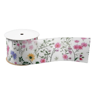 Summer Wildflowers Satin Ribbon